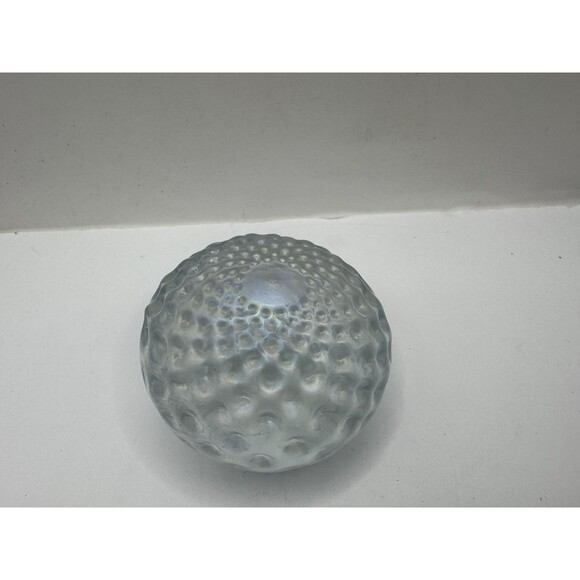 Susan Anton Intaglio Iridescent Art Glass Paperweight Divots Like Golfball - Picture 4 of 6